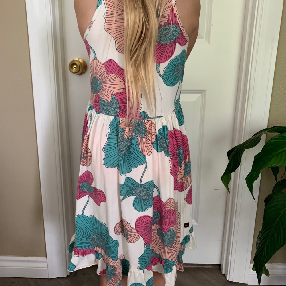 Floral summer dress girl 7 sleeveless on straps